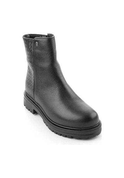 Bambi Siyah Hakiki Deri Kadın Bot & Bootie K02586777703