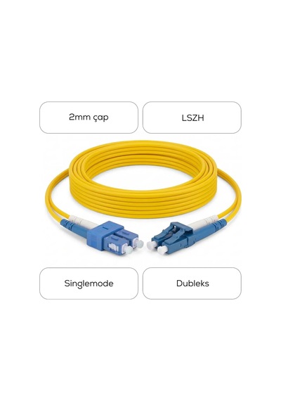 Alfafonet Sc/upc-lc/upc Singlemode Dupleks 10 Metre Fiber Patch Cord