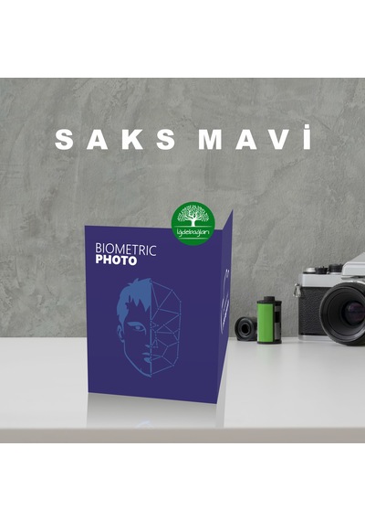 200 Adet Hazır Vesikalık Kabı / Saks Mavi