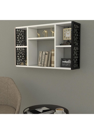 Terek Dekoratif Duvar Rafı Siyah