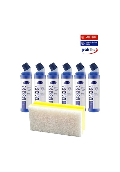 Diversey Tuvalet Temizleyici Taskı R6 Wc 750ml 6 Adet + Hassas Temizlik Süngeri 1 Adet 160gr