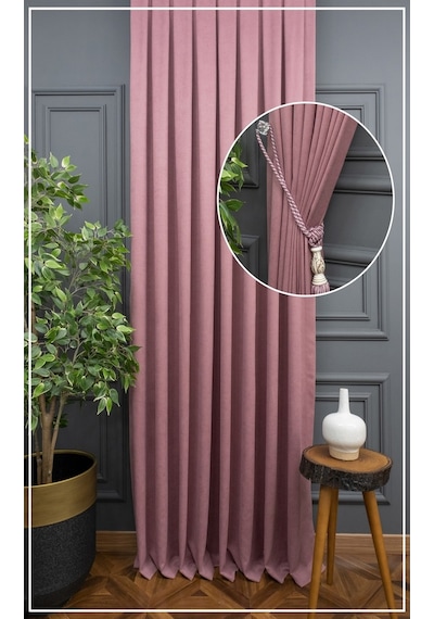 Evdepo Home Gül Kurusu Fon Perde Tek Kanat (539791730) Gülkurusu