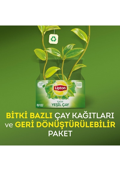 Lipton Yumuşak İçim Bardak Süzen Poşet Yeşil Çay 20'li Paket