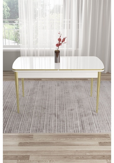Canisa Tia Serisi,beyaz 80x132 Mdf Açılabilir Gold Ayaklı Yemek Masası Masa Siyah Mermer Desen Sandalye Antrasit Canisa Tia Serisi,beyaz 80x132 Mdf Açılabilir Gold Ayaklı Yemek Masası Masa Siyah Mermer Desen Sandalye Antrasit