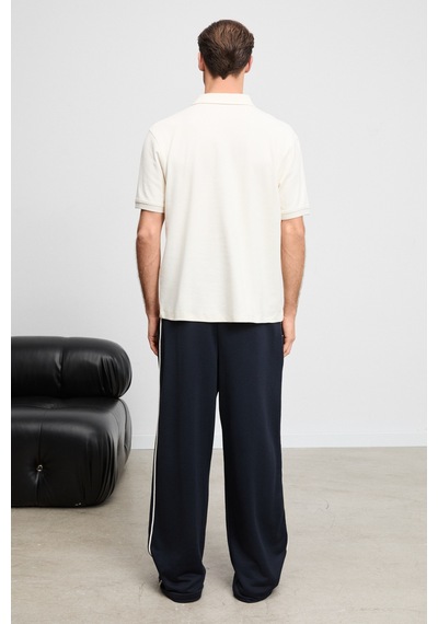 Grimelange Mınnutu Erkek Organik Pamuklu Polo Yakalı Regular Fit Ekru T-shirt