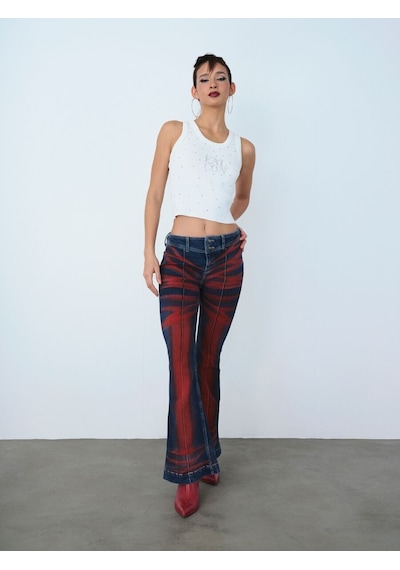 LOFT Long Flare Slim Fit Kadın Pantolon Lf2040337 Q1.v1 Denim