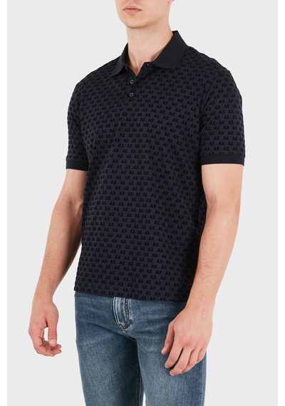Armani Exchange % 100 Pamuk Regular Fit Düğme Polo Erkek Polo Xm002905 Af10356 Ub101 Lacivert