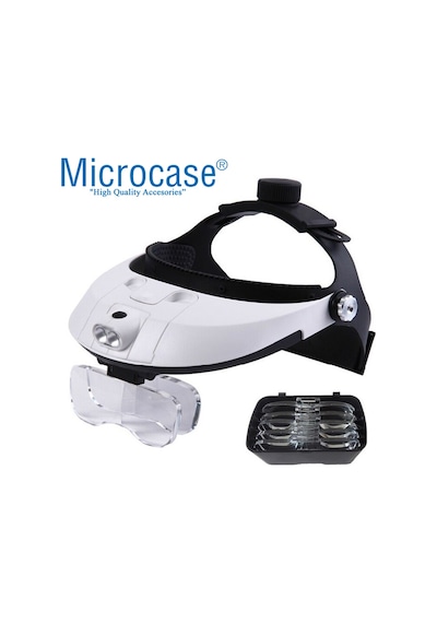 Microcase Mg81001-H - Al2351 Gözlük Tipi Işıklı Kafa Büyüteci 5 Farklı Lens