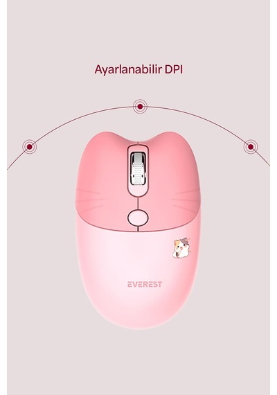 Km-6285 Catty Mini Wireless-bluetooth Kablosuz Ultra Sessiz Özel Tasarımlı Q Klavye Mouse Set Pembe Diğer