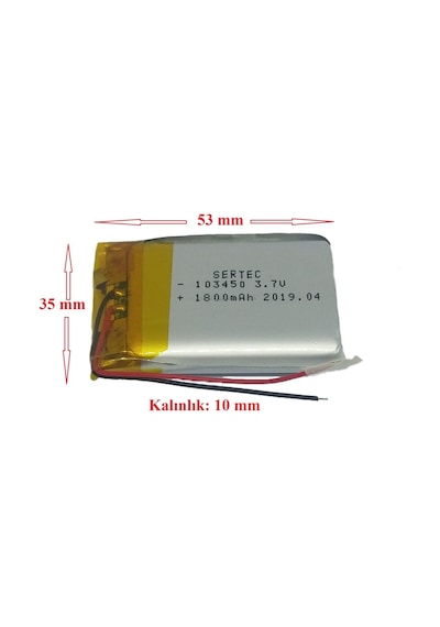 Sertec 103450 1800 mAh 3.7V Lityum Polimer Pil