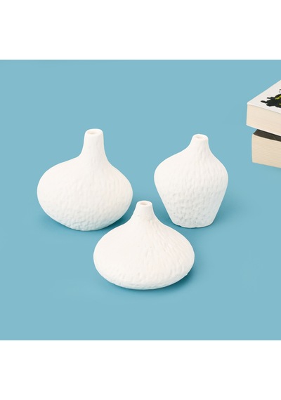 3'lü İncir Dekoratif Obje - Beyaz