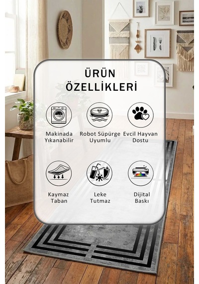 Weste Gri Yıkanabilir Yolluk
