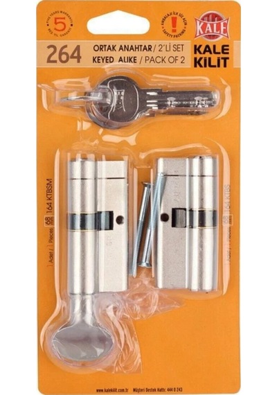 Kale 264 2 Li Silindir Kilit Seti Tuzaklı / Ortak Anahtarlı Yüksek Güvenlikli Kapı Kilidi 68mm Diğer