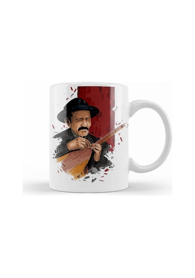 Aşık Veysel İllustrasyon Kupa Bardak Porselen Karışık