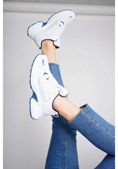 Mcdark Unisex Beyaz Sax Günlük Sneakers Spor Ayakkabı Beyaz - Saks