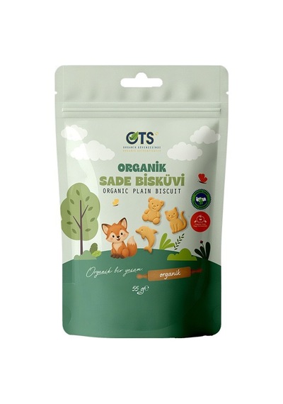 Ots Organik Sade Bisküvi 55 Gr Organik Sertifikalı, Pestisit Analizli 55 G