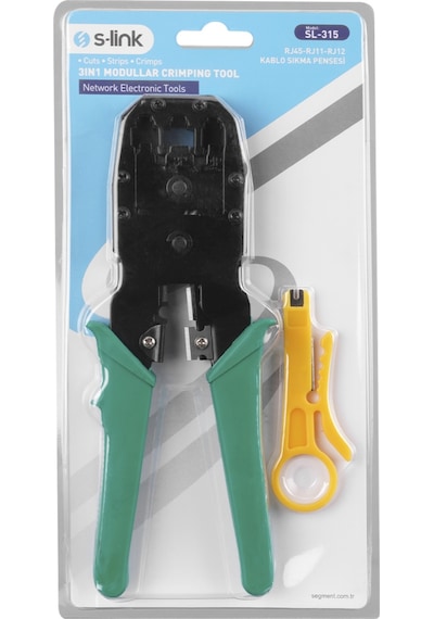 S-lınk Sl-315 Rj45/rj12/rj11 Üçlü Pense Kablo Ucu Konnektör Sıkma Pensesi 1923