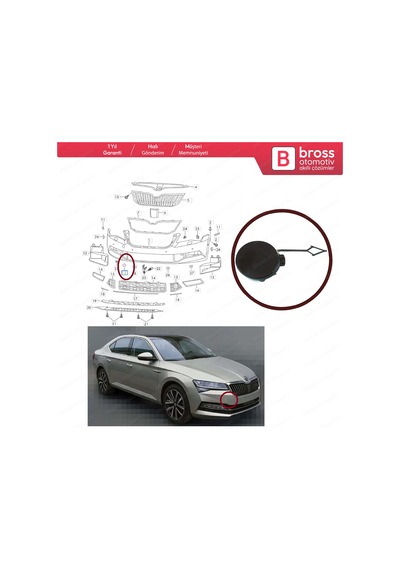 Skoda Superb 2015-2021 için Ön Çeki Demirkapağı 3v0807241 Astarlı N11.16953