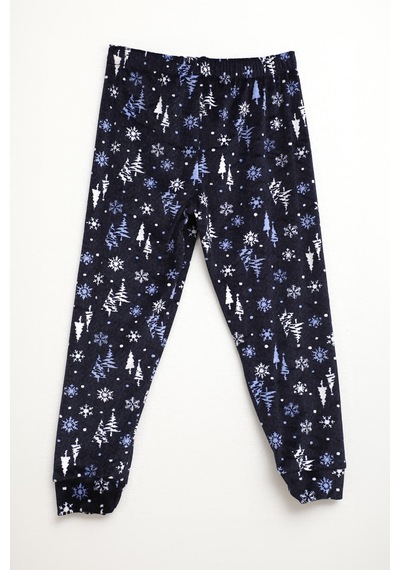Markapia Erkek Çocuk Yumuşak Kadife Dokulu Pijama Altı Lacivert
