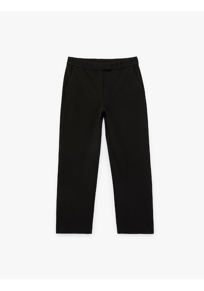 Koton Straight Fit Cepli Düz Paça Cigarette Kumaş Pantolon Siyah 6sak40216pw Siyah