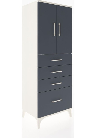 Hyperion Dolap 2 Raflı 4 Çekmeceli 2 Kapaklı 60x44x163 Aytaşı-antrasit Aytası