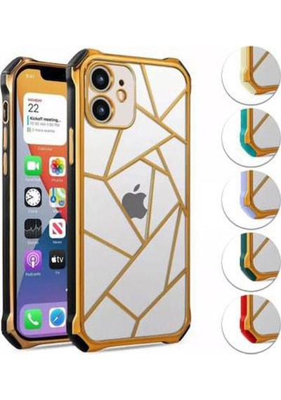 Apple Uyumlu iPhone 13 Elektro Lazer - Süper Darbe Emici - Kamera Korumalı Lüks Lazer Kılıf Arka Kapak Siyah