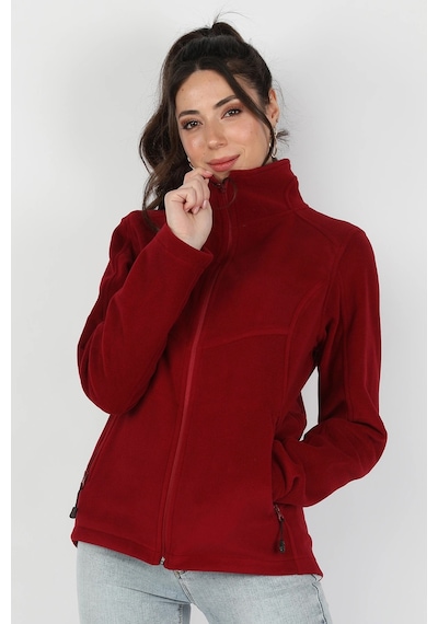 Kadın Balıkçı Fermuarlı Sweatshirt Bordo