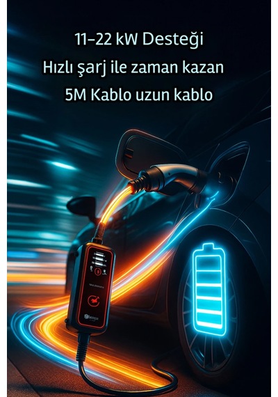 Bemis Pro Mobile 11-22KW - 8 Metre -Elektrikli Araç Taşınabilir Şarj Cihazı - Çanta ve Dönüştürücü