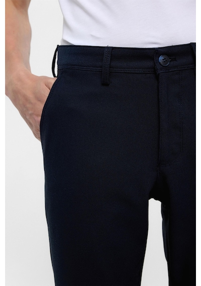 Süvari Lacivert Slim Fit Desenli Kumaş Pantolon-38292 Lacivert