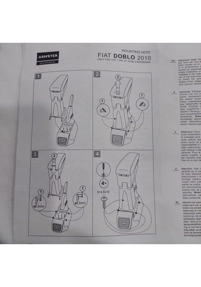 Fıat Doblo 2010-2015 Oto Kolçak Kol Dayama Armster Midi