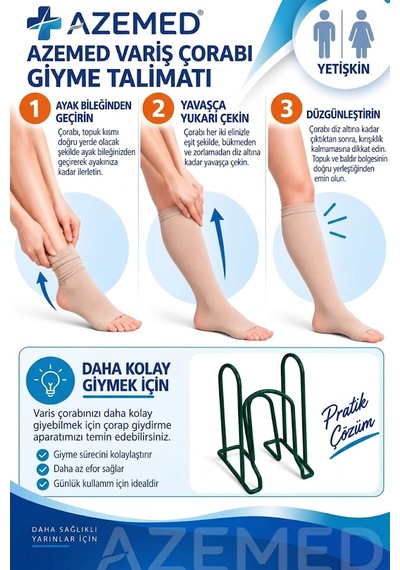 Azemed Diz Altı Çorabı Burnu Açık Ten Rengi Orta Basınç Ccl2 Çift Bacak