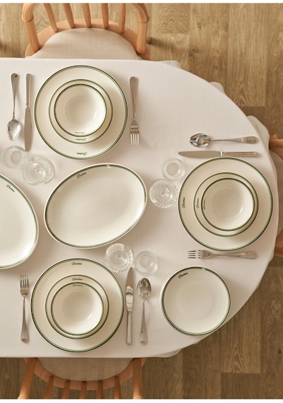 Bella Maison Bonheur Porselen 12 Parça 4 Kişilik Yemek Takımı Yeşil Yeşil