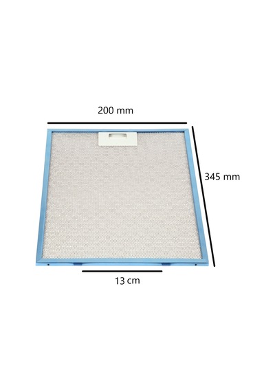 Davlumbaz Alüminyum Tel Filtresi - 200 X 345 mm Tırnak Arası 13 Cm