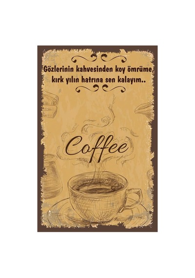 Çay Ve Kahve Tasarımlı Ahşap Poster Renkli - 645065678 Renkli