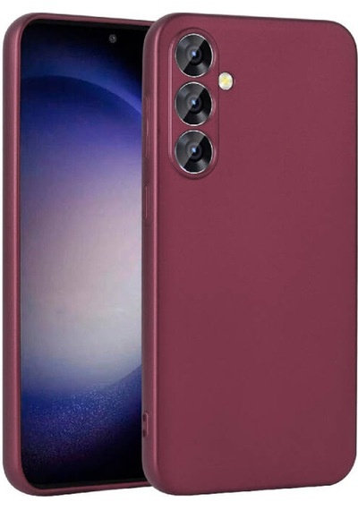 Samsung Galaxy Uyumlu S24 Plus Kılıf Esnek Yapılı İnce Slim Silikon Kapak Ryc/premier Bordo