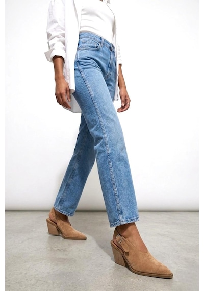 Fox Shoes U654304202 Vizon Hakiki Deri Süet Western Topuklu Ayakkabı