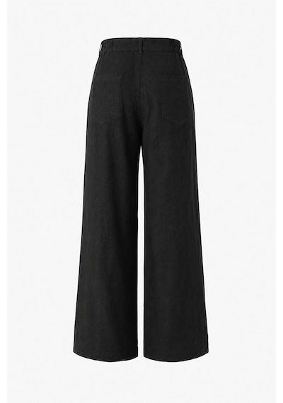 Goffra Kadın Terra %100 Keten Pantolon Yazlık Nefes Alabilen Siyah W351-k0402-03
