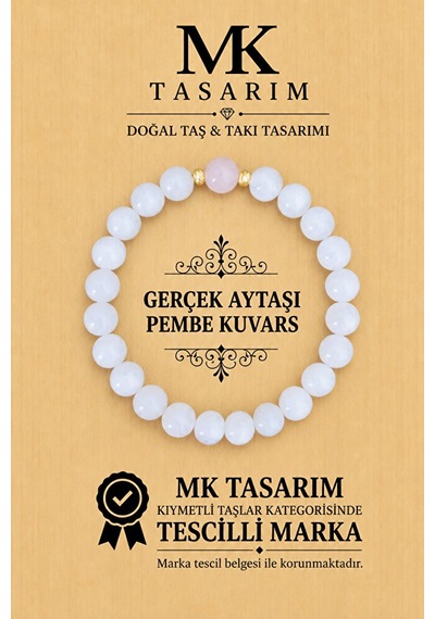 Mk Tasarım Gerçek Aytaşı Bileklik Mk.7000.860- Rahatlık-dinginlik-enerji- Stres Bilekliği- Renkleri Çok Renkli