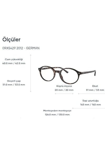 Ray-ban Rb5429 2012 German 51ekt Small Unisex Mavi Işık Korumalı Ekran Gözlüğü Havana