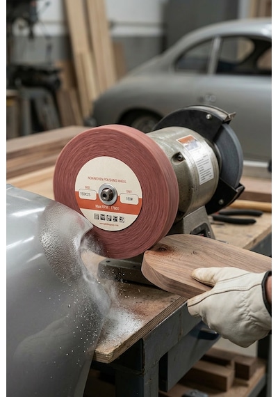 150x25 Mm P180 Polisaj Keçesi Çapak Alma Ve Metal Yüzey Parlatma Diski 1 Adet