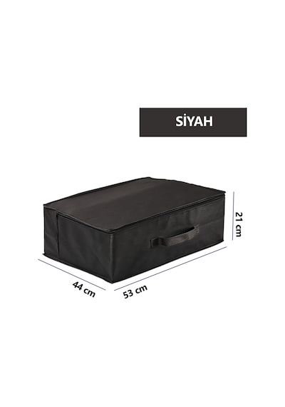 5'li Set 53 X 44 X 21 Cm Baza Altı & Dolap Içi Organizer, Yorgan & Yastık Düzenleyici Hurç Siyah
