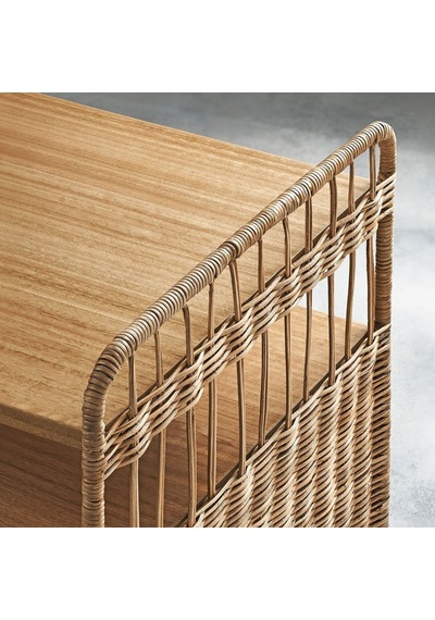 Yan Sehpa, Rattan, 37x53 Cm 1100 Koyu Ceviz
