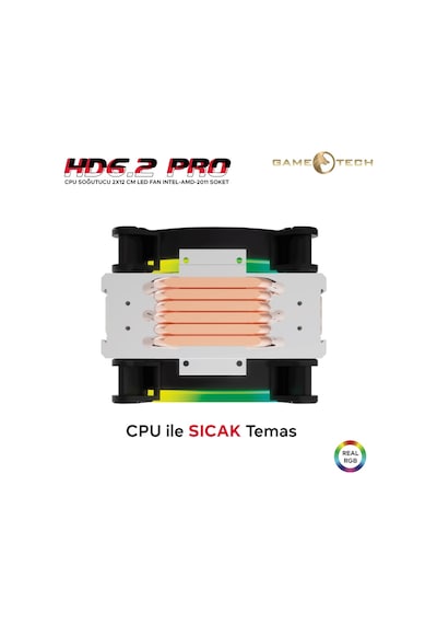 Gametech Hd6.2 Rgb 6 Bakır Boru Kule Tipi Amd Intel İşlemci Fanı