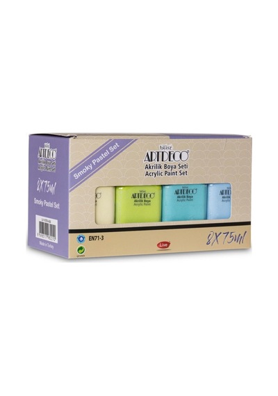 Akrilik Boya 8x75ml Pastel Smoky Renkler Set Renkli