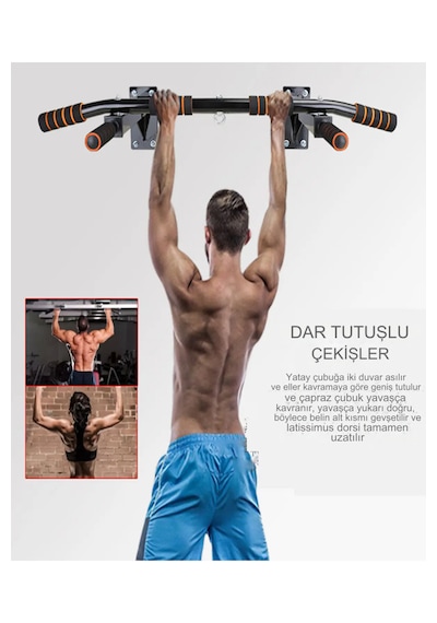 Vanckey Duvar Barfiks Aleti Barfix Demiri Barfiks Çubuğu 200 Kg Taşıma Kapasiteli