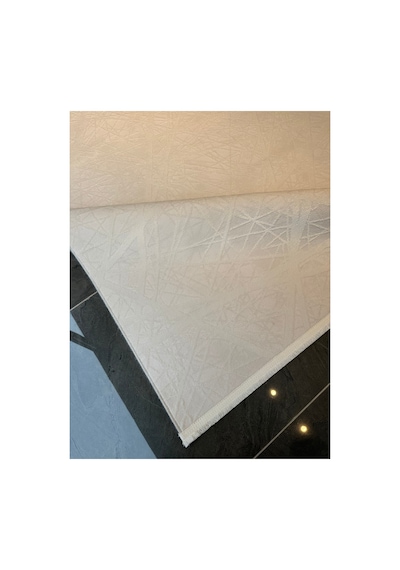 Merinos Vista %100 Akrilik Beyaz Kesme Halı Yolluk Antre Koridor Salon Halısı Geometrik Desenli 76590-60