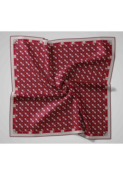 Silk Home Twill İpek Eşarp 11481-41 Siyah, Vişne, Kırmızı, Gri