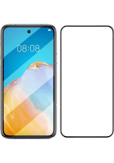 Huawei P Smart 2021 Tam Kaplayan Tamperli Cam Kavisli Tam Korumalı Davin 5d