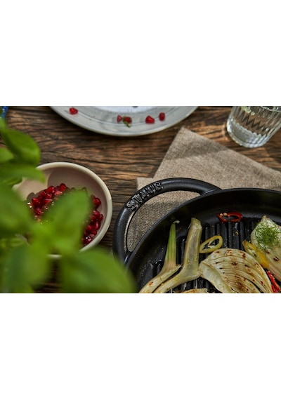 Staub Döküm Izgara Tava Çift Kulplu 26 Cm Siyah Diğer