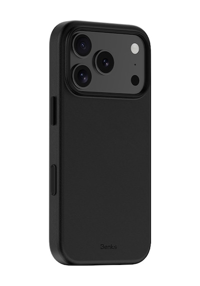 Apple Uyumlu iPhone 17 Pro Kılıf M-safe Şarj Özellikli Benks Vitapro Serisi Pu Deri Kapak Siyah